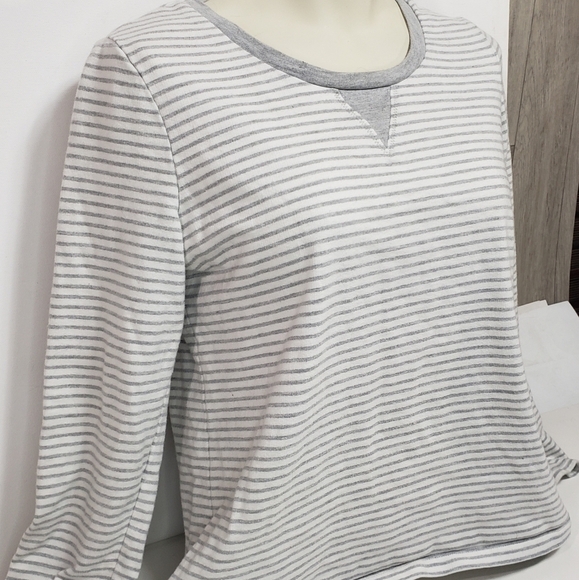 Tommy Hilfiger Gray And White Long Sleeve Top - Picture 2 of 6